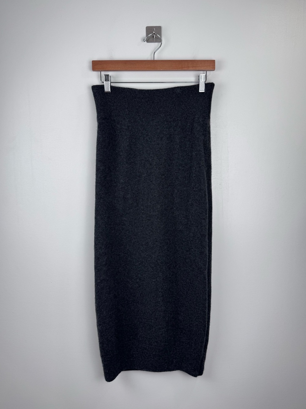 NakedCashmere Women Grey Cashmere Midi Skirt Size Large